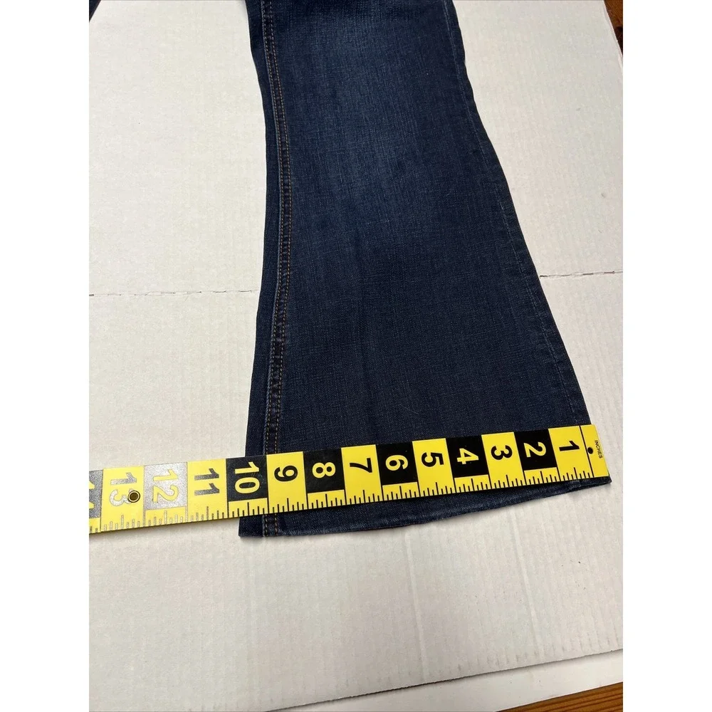 Rock & Roll Denim Western Cowgirl Trouser Women's 29 X 32 Jeans Turquoise Studs - Picture 6 of 16